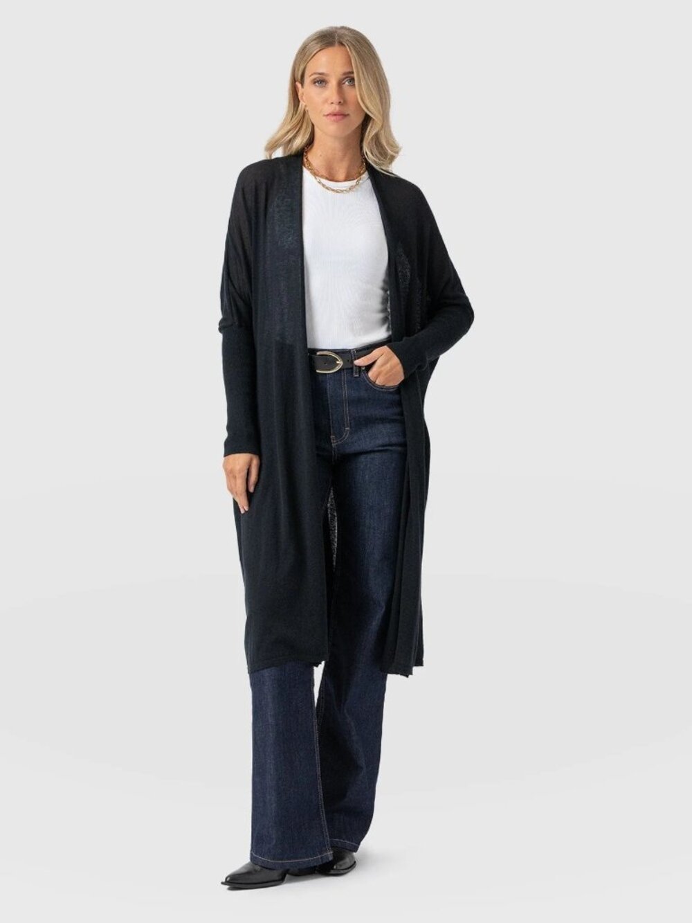Saint+Sofia Waterfall Open Cardigan Handmade Longline Dolman Sleeve L (US 14-16)